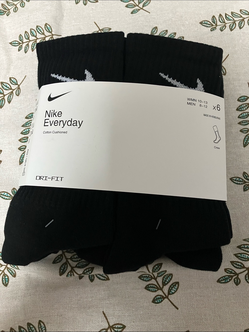 Nike Black Crew Athletic Socks - 6 Pack